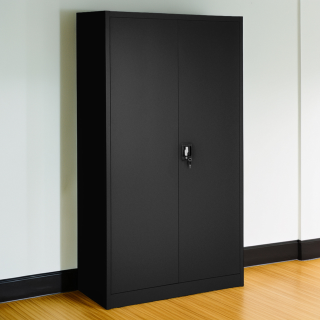 Tectake Black 5 Shelf Lockable Filing Cabinet Set of 2 - image 1