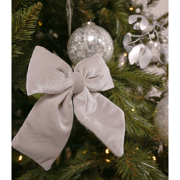 The Seasonal Gift Co. Silver Velvet Bow with Clip 14 x 16cm - thumbnail 2