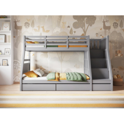 Flair Lunar Grey Wooden Bunk Bed with Drawers and Shelves - thumbnail 4