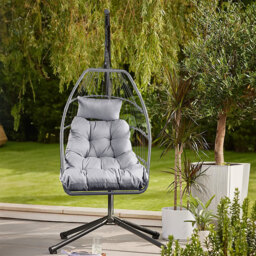 Home republic Miami Charcoal Egg Chair with Cushion - thumbnail 3