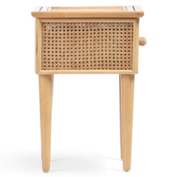 Desser Chester Single Drawer Natural Rattan Lamp Table - thumbnail 4