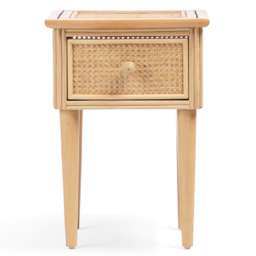 Desser Chester Single Drawer Natural Rattan Lamp Table - thumbnail 3