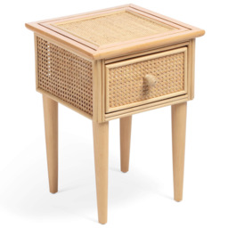 Desser Chester Single Drawer Natural Rattan Lamp Table - thumbnail 2