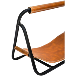 Ivyline Contemporary Hanging Leather Black Kindling Holder - thumbnail 3