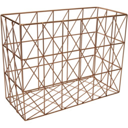 Premier Housewares Vertex Copper Cross Design Wire Basket - thumbnail 4