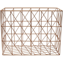 Premier Housewares Vertex Copper Cross Design Wire Basket - thumbnail 3