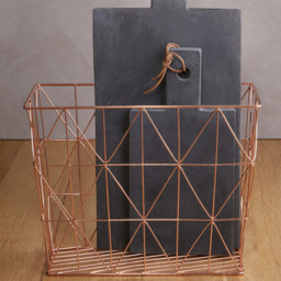 Premier Housewares Vertex Copper Cross Design Wire Basket - thumbnail 2