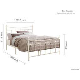 Emily Small Double Cream Bed Frame - thumbnail 4