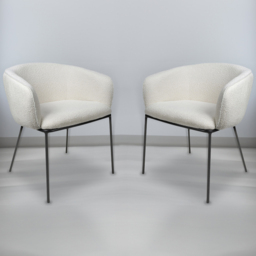Shankar Lola Set of 2 White Boucle Dining Chair