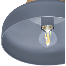 Happy Homewares Scandinavian Design Charcoal Grey Semi Flush Ceiling Light - thumbnail 4