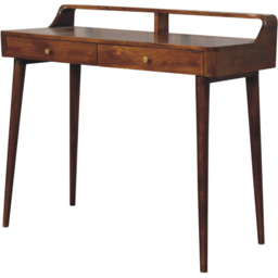 Artisan Furniture Dark Brown 2 Drawer Solid Wood Elevated Chestnut Console Table - thumbnail 3