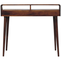 Artisan Furniture Dark Brown 2 Drawer Solid Wood Elevated Chestnut Console Table - thumbnail 4