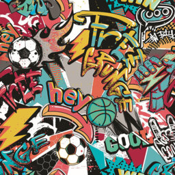 Origin Murals Sports Graffiti Red Wall Mural - thumbnail 2