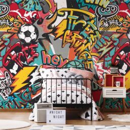 Origin Murals Sports Graffiti Red Wall Mural - thumbnail 1