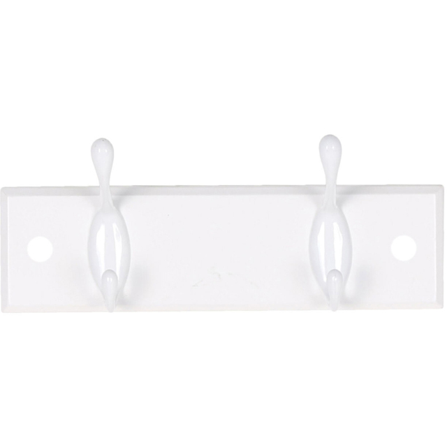 Decorails White and Chrome 2 Hook Standard Coat Rail