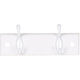 Decorails White and Chrome 2 Hook Standard Coat Rail