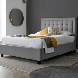Brandon Double Grey Fabric Ottoman Bed - thumbnail 1