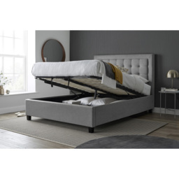 Brandon Double Grey Fabric Ottoman Bed - thumbnail 2