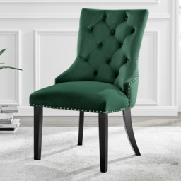 Furniturebox Kennsington Set of 2 Green Velvet Dining Chair - thumbnail 1