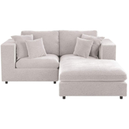 SOLACE+CO Asher Beige 3 Seater Boucle Sofa with Footstool - thumbnail 3