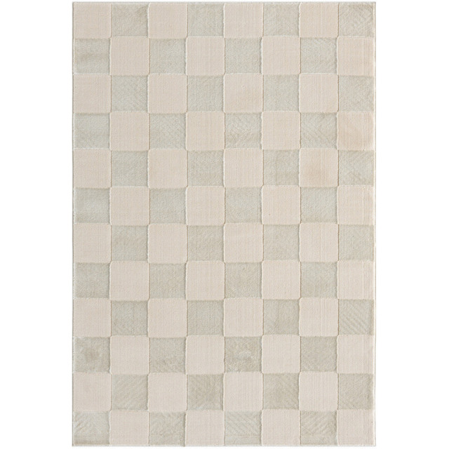 Desire Rugs Vellure Metallic Sheen Grid Design Cream Rug 160 x 230cm - image 1