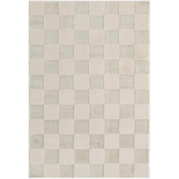 Desire Rugs Vellure Metallic Sheen Grid Design Cream Rug 160 x 230cm - thumbnail 1