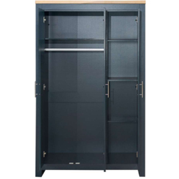 Birlea Highgate 3 Door Navy Blue and Oak Mirrored Wardrobe - thumbnail 4