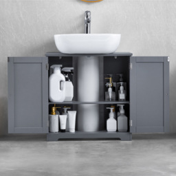 Bath Vida Priano 2 Door Grey Under Sink Bathroom Cabinet - thumbnail 4