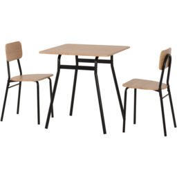 Seconique Warren Russet Oak Effect 2 Seater Dining Table Set Black - thumbnail 2