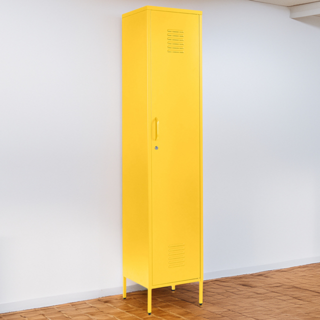 MMT Furniture Designs Single Door Yellow Metal Tall Locker Cabinet - image 1