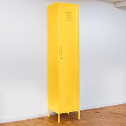 MMT Furniture Designs Single Door Yellow Metal Tall Locker Cabinet - thumbnail 1