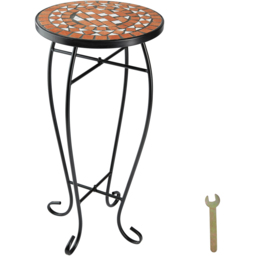 tectake Terracotta Balcony Table with Mosaic Pattern - thumbnail 3