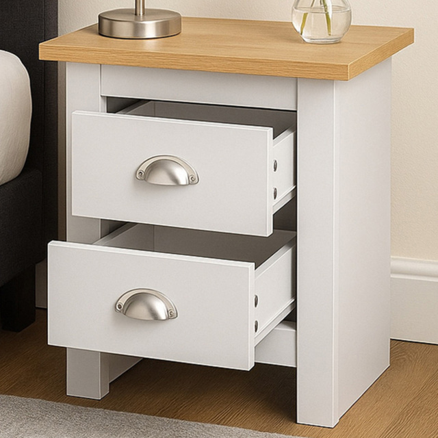 Kosy Koala 2 Drawer White Wooden Bedside Table - image 1