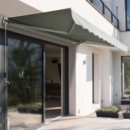 Living and Home Grey Retractable Manual Patio Awning 3 x 3.5m - thumbnail 1
