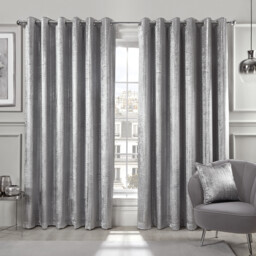 Divante Selina Dotty Stripe Silver Curtains 168 x 137cm - thumbnail 1