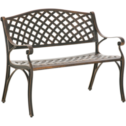 Outsunny 2 Seater Bronze Cast Aluminium Antique Bench with Armrest - thumbnail 2