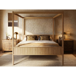 Flair Maddy Natural Super King Size 4 Poster Bed - thumbnail 4