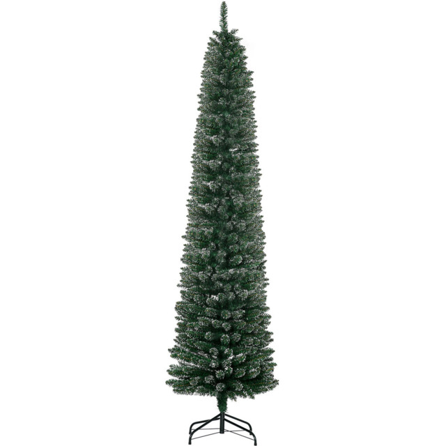 StarBright Snow Dipped Green Artificial Christmas Pencil Tree 7.5ft - image 1