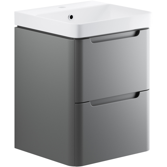 Bathstore Amalfi 2 Drawer Grey Wall Hung Cloakroom Basin Unit - image 1
