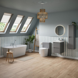 Bathstore Amalfi 2 Drawer Grey Wall Hung Cloakroom Basin Unit - thumbnail 2