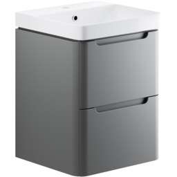 Bathstore Amalfi 2 Drawer Grey Wall Hung Cloakroom Basin Unit