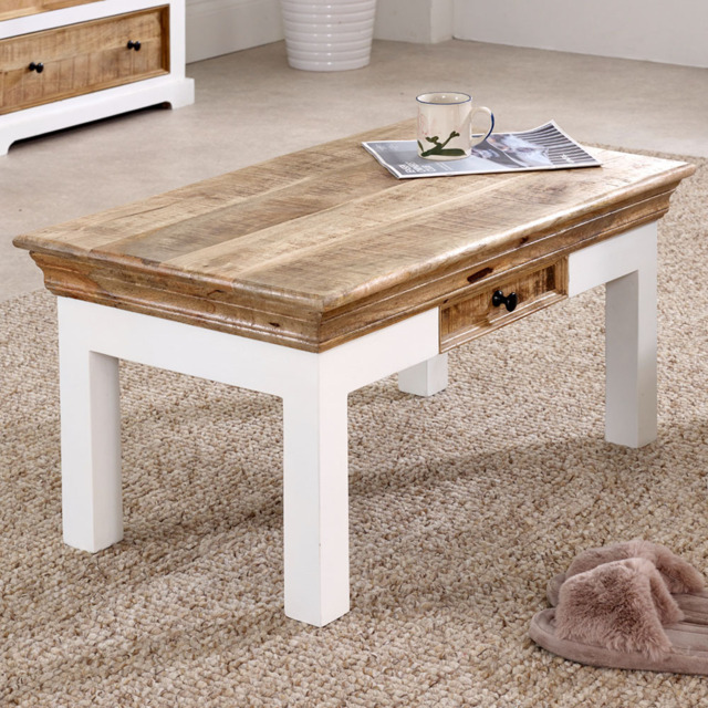 Brooklyn Alfie Single Drawer Solid Mango Wood Coffee Table - image 1