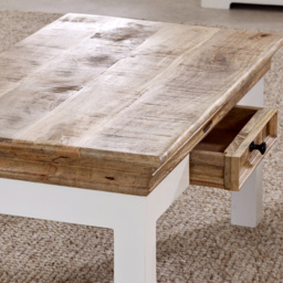 Brooklyn Alfie Single Drawer Solid Mango Wood Coffee Table - thumbnail 4