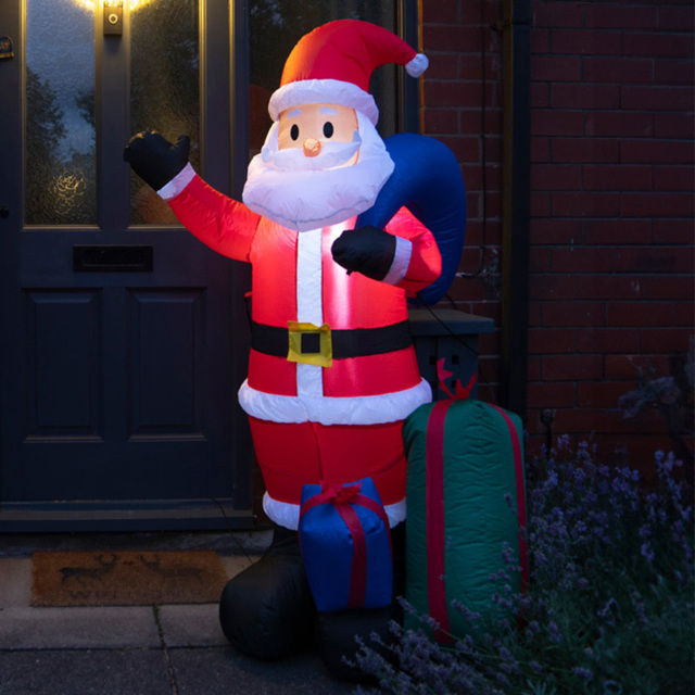 St Helens Multicolour LED Inflatable Santa Claus with Presents 5ft - image 1