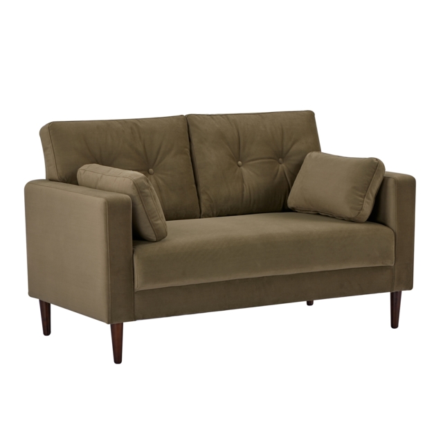 Taylor Matte Velvet 2 Seater Sofa - Olive Green