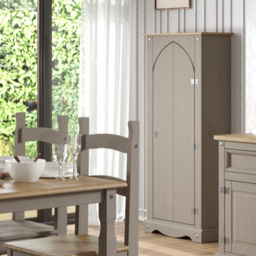 Corona Grey Washed Wax Finish Vestry Cupboard