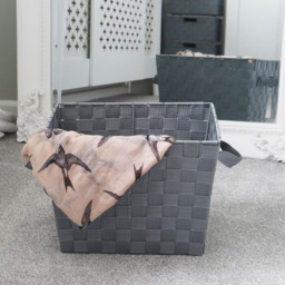 JVL 16L Vichy Rectangular Nylon Storage Basket - thumbnail 2