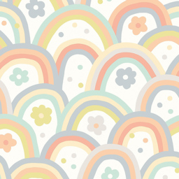 Origin Murals Rainbow Wobble Grey Wall Mural - thumbnail 2