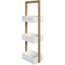 Flexi Storage 3 Shelf White and Bamboo Storage Caddy - thumbnail 2