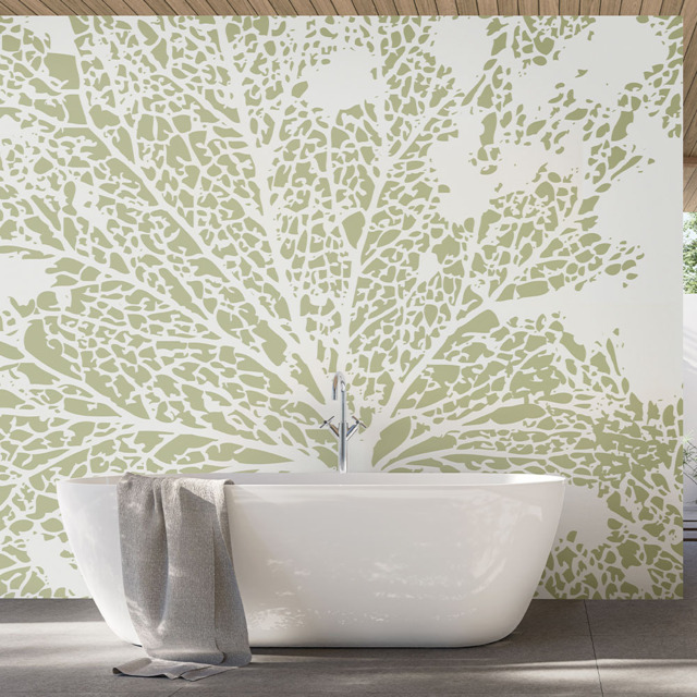 Origin Murals Skeleton Leaf Green Wall Mural - image 1